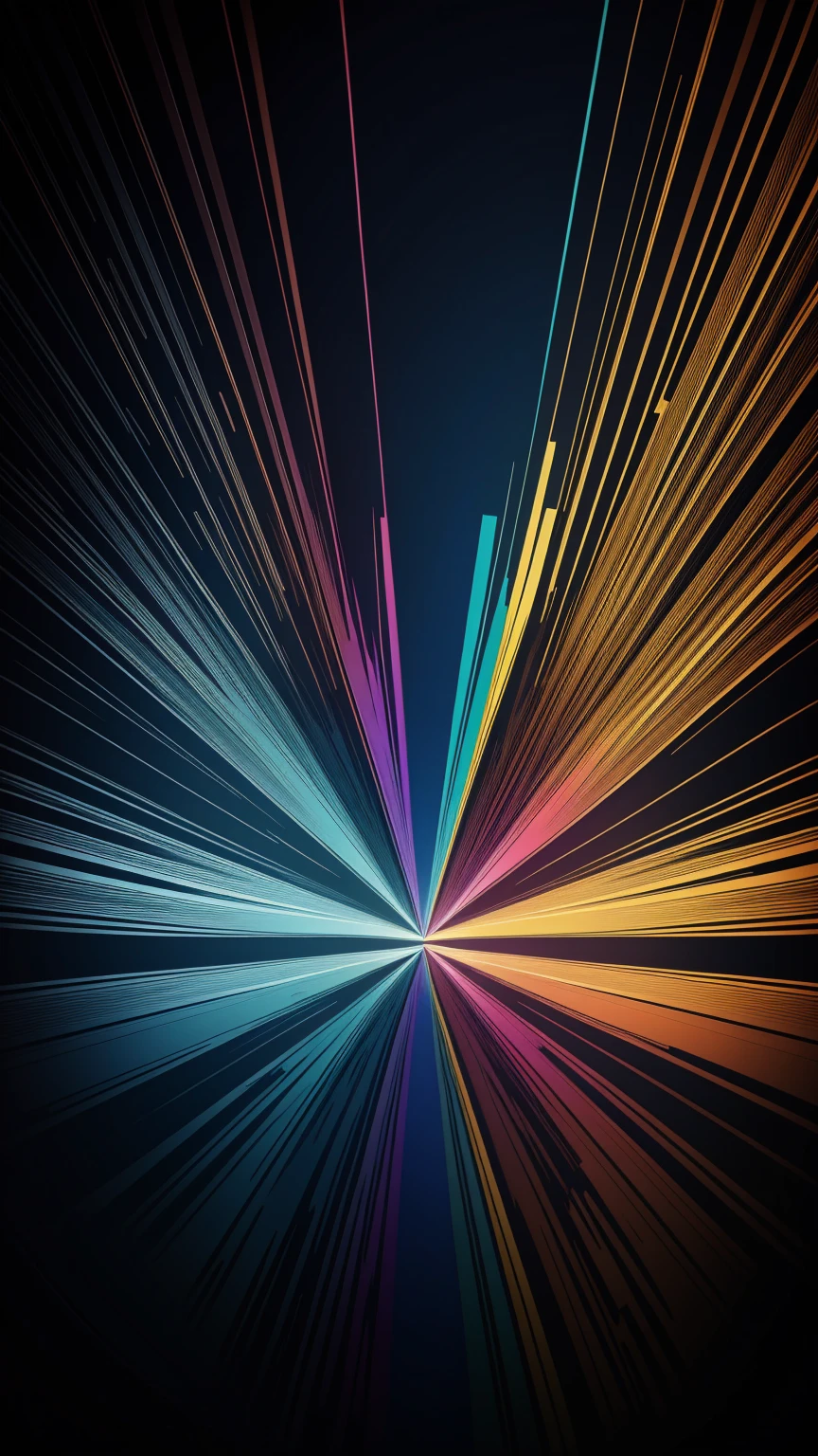 (masterpiece, Highest quality, Very detailed, 8k wallpaper), Abstract color splashes, Rainbow vibrant, sharp、Straight、reflection、Geometric pattern