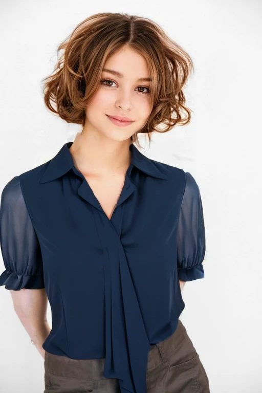 A light blue blouse