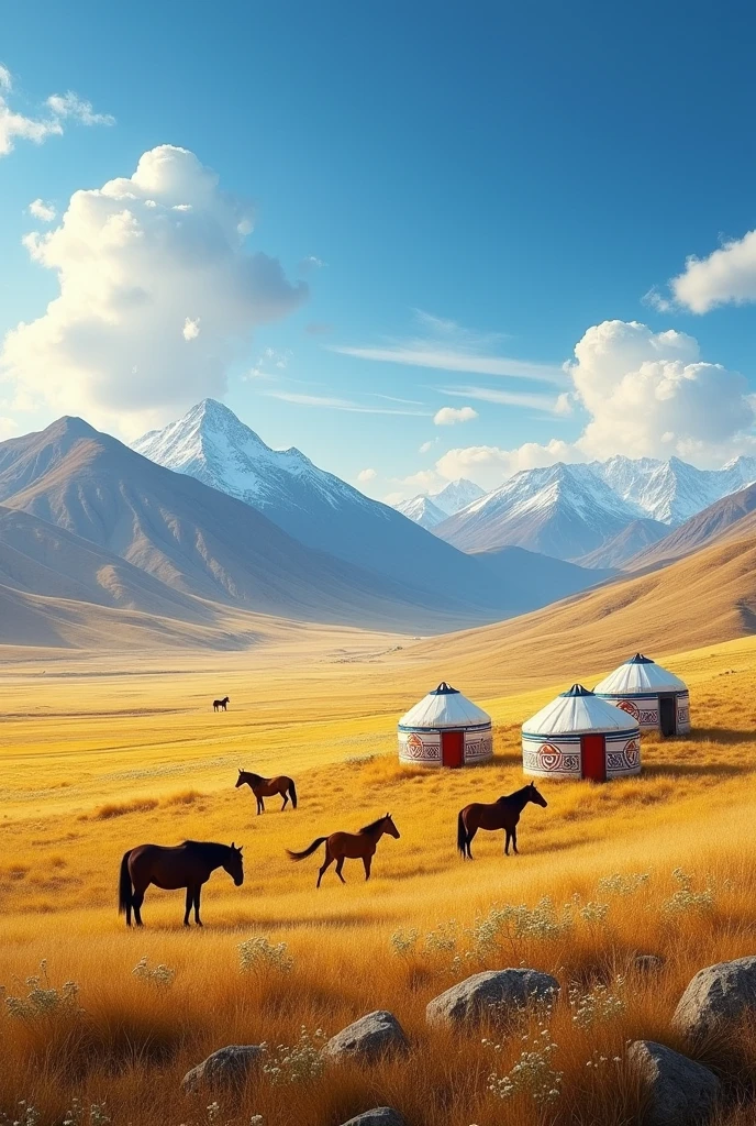 Beautiful Kazakh background gold
