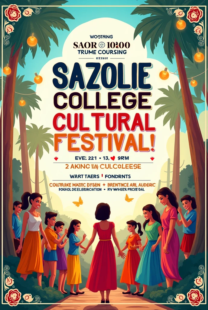 Create a poster on sazolie college cultural festival
