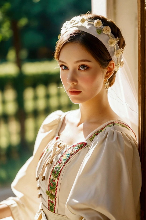 a woman in traditional hungarian outfit