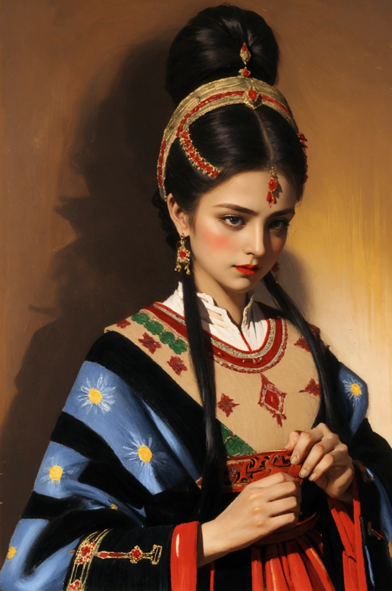 a woman in traditional hungarian outfit
