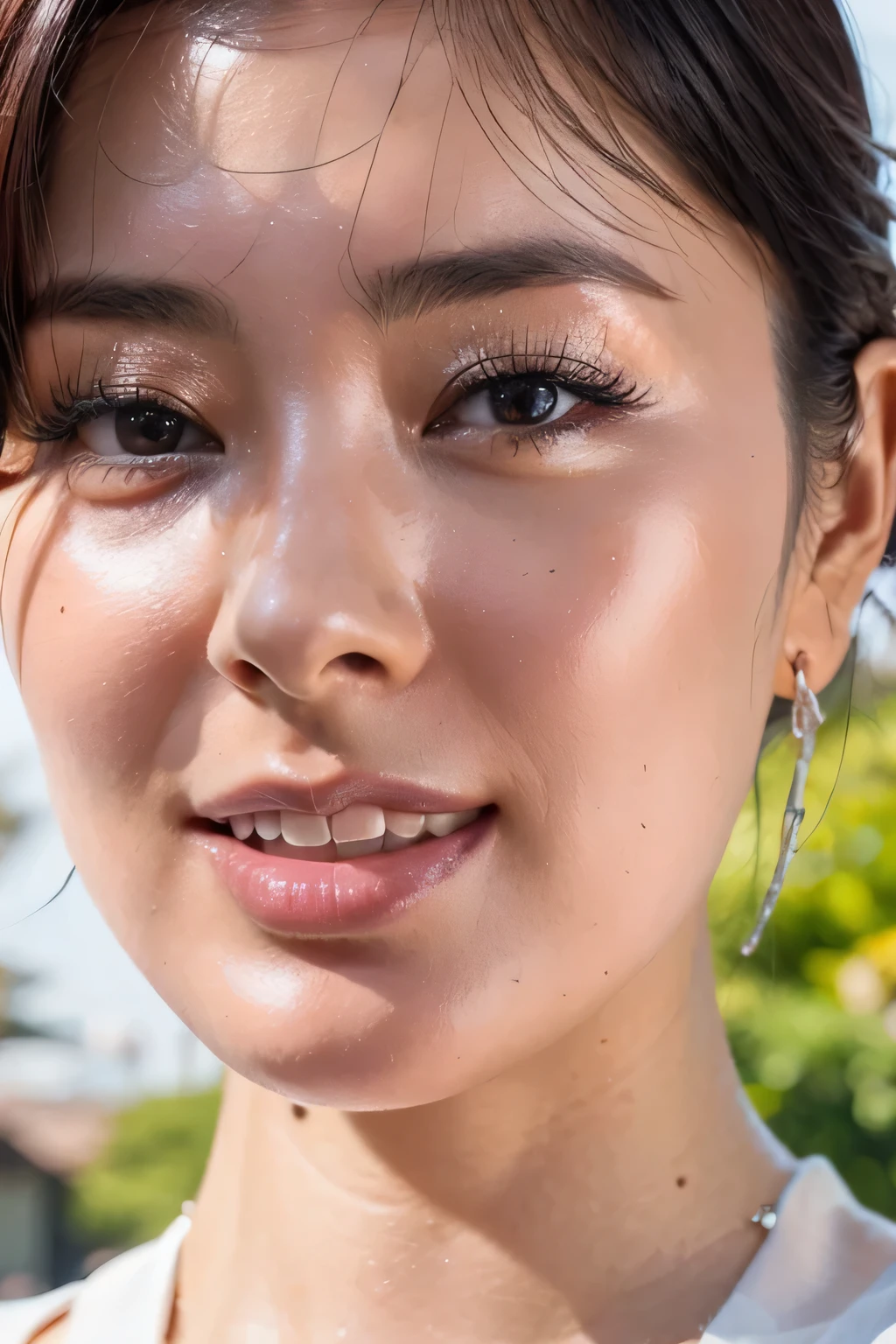 Beautiful Japanese actresses,(photo Realistic:1.4), (hyper Realistic:1.4), (Realistic:1.3),Very detailed, Realistic and detailed eyelashes,Edge Orgasm,顔 Focus, ((real skin))(Sharp focus on eyelashes, nose and lips)