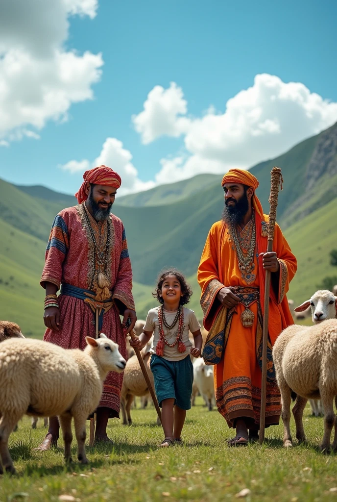 भेड़ बकरियों के साथ गुर्जर जनजाति