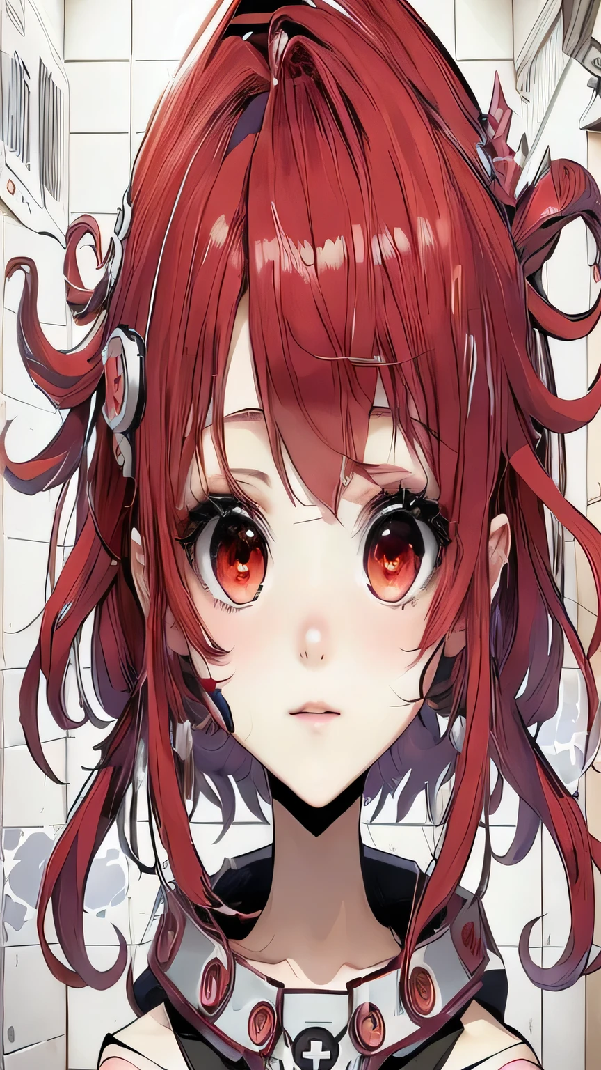 anime girl with red hair and octopus ears in a bathroom, The finer details. anime. Tentacles, anime visual of a cute girl, best anime 4k konachan wallpaper, detailed portrait of anime girl, detailed key anime art, detailed anime character art, detailed digital anime art, anime style 4 k, Kantai Collection Style, anime monster girl