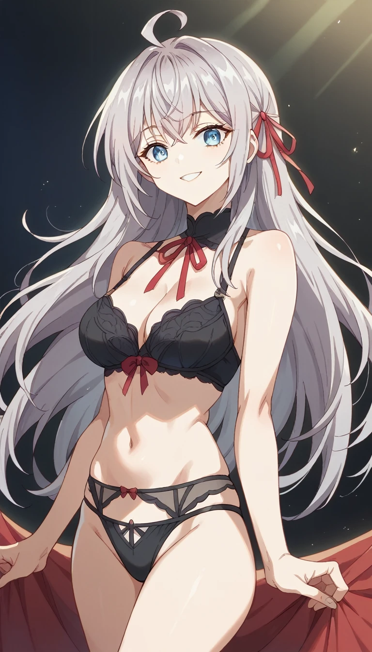 Silver Hair、Red Eye、Fox ears、Fox girl、girl、Small breasts、ponytail、girl、Small breasts、A cheerful smile、Looks about 、Petan Musume、He is short、Sexy Lingerie