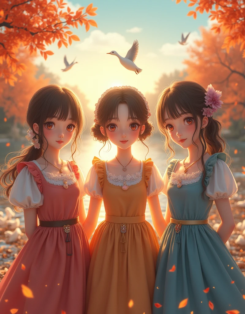 The sunshine flies with the lonely geese in the distance, and the autumn river water and the vast sky are connected, unparalleled (Fisheye Lens Full Body wide Shot), (Extremely Detailed((Kawaii Maid Group in a row:1.37))), Childish perfect face, Reflective Eyes, Detailed(Delicate Clothing textures), Dynamic Joyful Expressions LifeLike Rendering, Specular Reflection, TopQuality, Ultra-detailed, insane masterpiece (ProfessionalPhoto:1.37), (Acutance:0.8), (Luminism:1.28), (Renaissance art style), Colorful Light particles, ((Full body from side)), {MicroMini(SkirtLift)|Kissing|Hugging|Undressing}, Radiant Fine Skin with Transparency, (Exposed:0.5), (Different types of Anime hair colors:1.6), Perfect Lighting, girl in nsfw, age19, Solo, Long hair, Colossal , Looking at Viewer, blondehair, Bare shoulders, Brown eyes, jewely, Full body nude, a necklace, off shoulders, Sweaters, Realistic, A sexy detailed portrait, vibrant colors, soft lighting, oil skin, Ultra Professional PhotoRealistic,insane Gorgeous Diva,((insane UnrealEngine5 unparalleledtmasterpiece, ultra high-quality, ultra high-details, ultra sharp-focus, ultra-high-resolution XT3 128K ultra-high-definition, vibrant DSLR vivid moonset)), colorful lighting, cinematic_sunlight, reflection, saturate, Raw, nsfw, varies multi etc. --v 6 --s 1000 --c 20 --q 500 --chaos 100