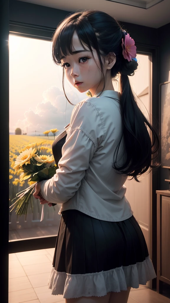 a picture、(Photorealsitic:1.4)、(hyper realisitic:1.4)、(Cinematic:1.5)、flower sky