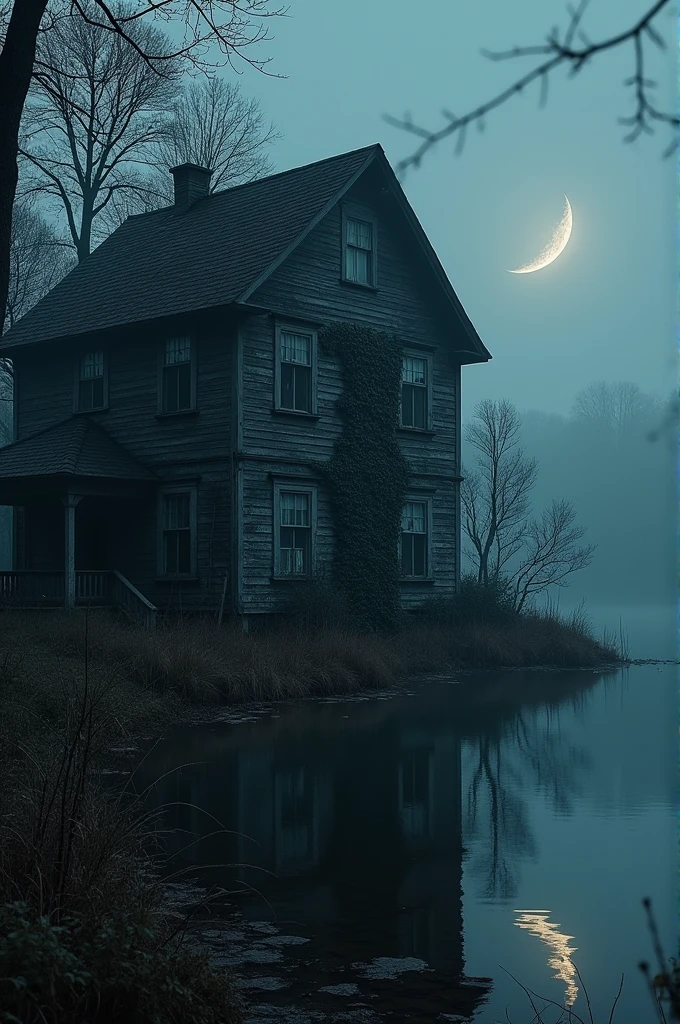 a dark and dusty house on the lake
