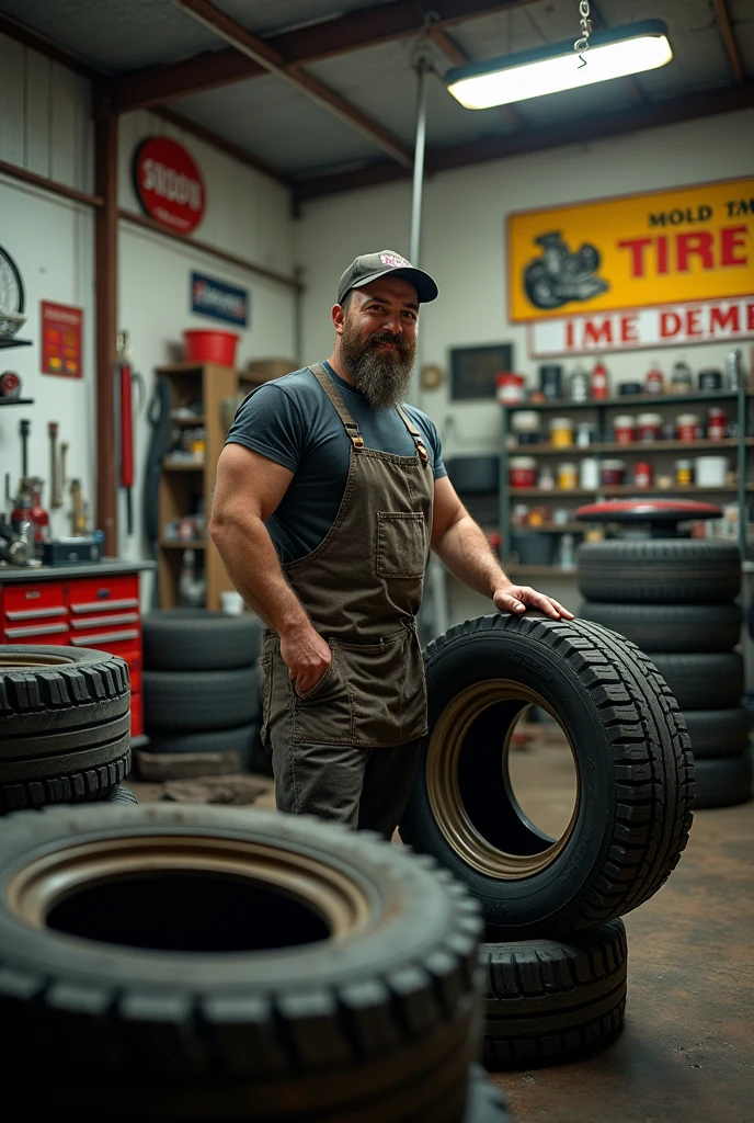 A man with tyre shop