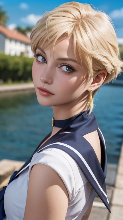  beautiful girls, blonde girls,　esolution,Sharp focus、(Super detailed,Very detailed)、(Photorealistic artwork:1.37)、(Very detailed CG unity 8k wallpaper)、(((Vibrant colors,Vibrant Themes)))、(Complex)、(masterpiece)、(Highest quality)、Artistic photography、(Photography by sldr)、(Complex background)、perfectly rendered face、Perfect facial details、Realistic Face、((Complex detail)),(((realism))),, (Costume of Sailor Uranus: 1.2)、Sailor Uranus、Sailor Moon、choker、Watching the audience、Stick your butt out, , (((small panties)))



