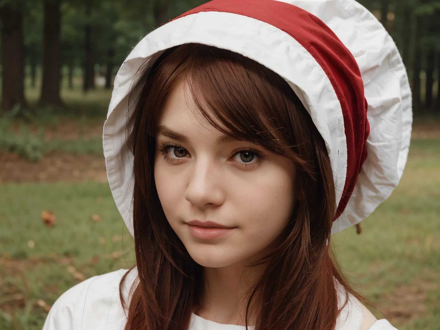 Girl White Skin hair Red with bonnet
