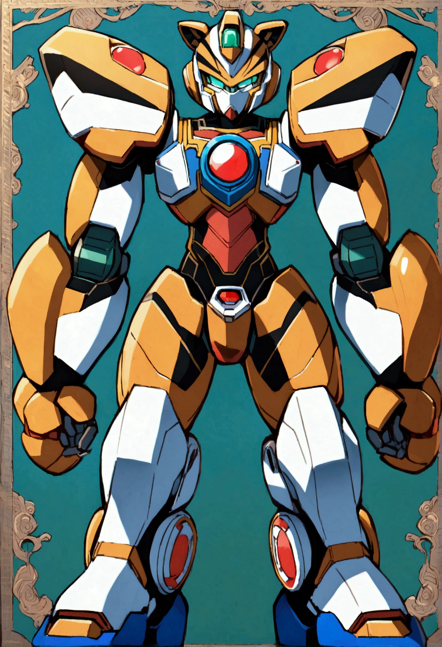 Humanoid robot tiger in the MegaMan X style