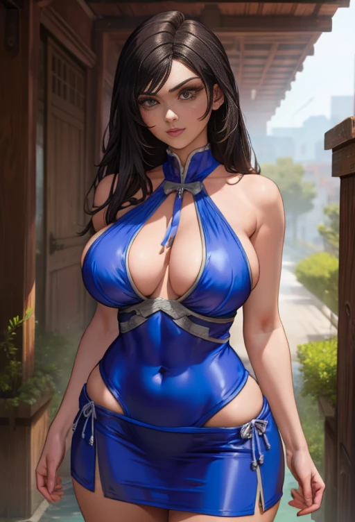 Big boobs women in tight dress