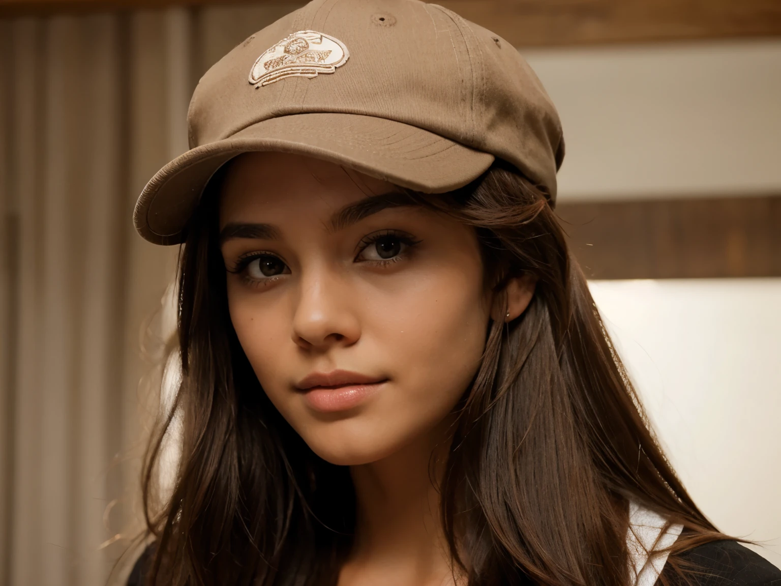 Girl Brown Skin hair Brown with cap