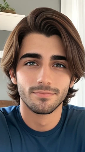  Um jovem homem Averbuch cabelo curto foco no rosto. 