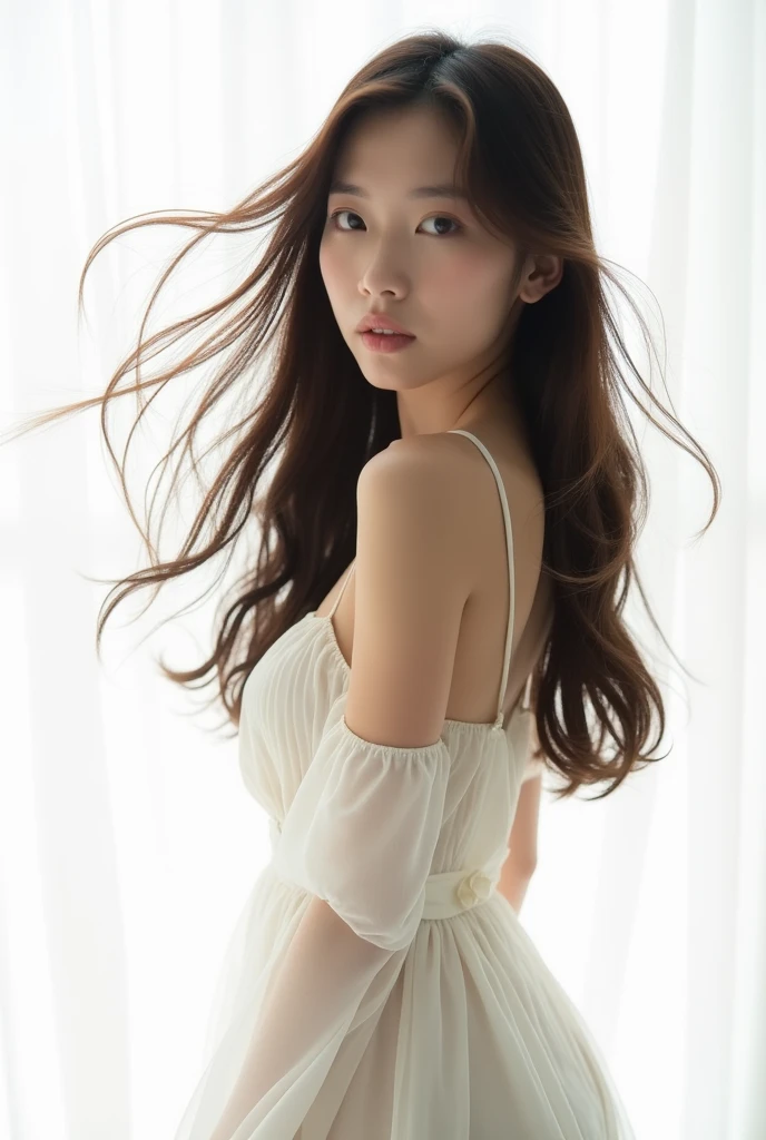 Reiyo Matsumoto,Fluttering Hair,White background