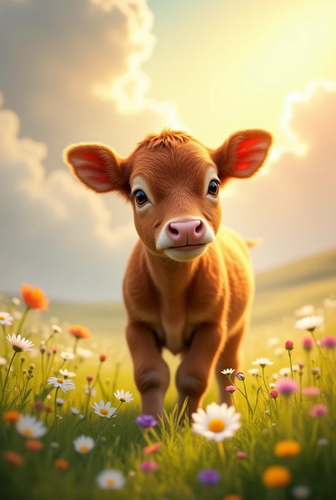 cute brown calf at heaven