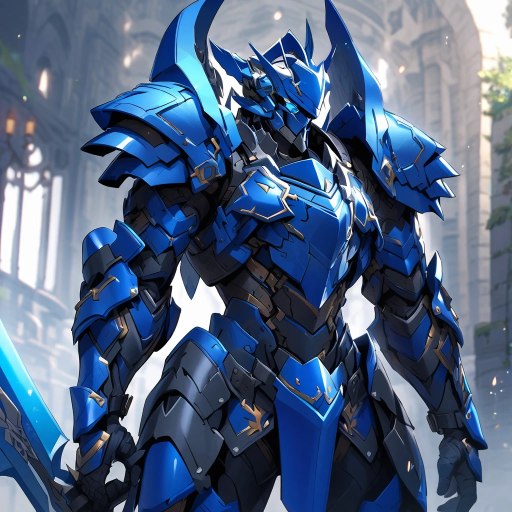 Blue-inspired Armored Warrior
