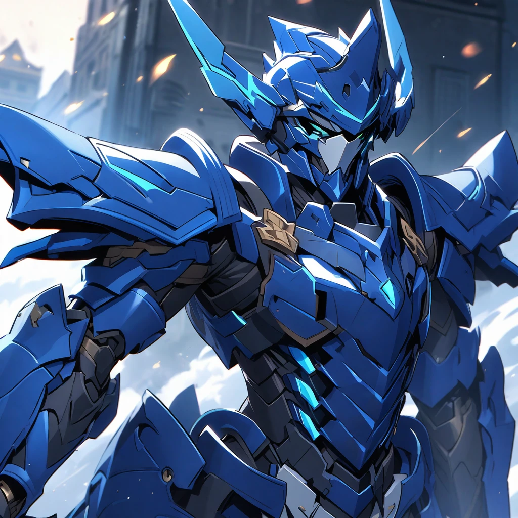 Blue-inspired Armored Warrior