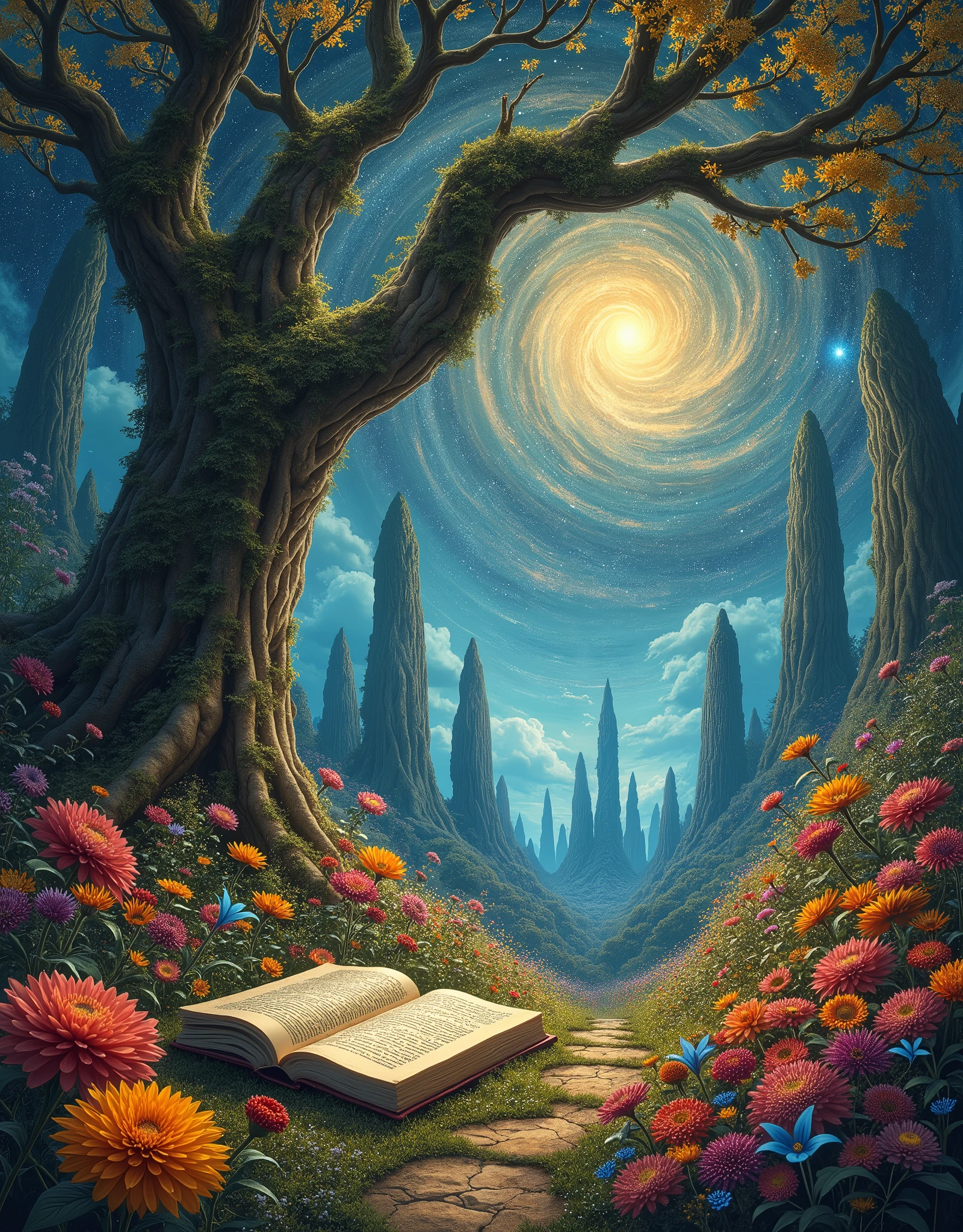 Metaphor of a garden of knowledge without people 