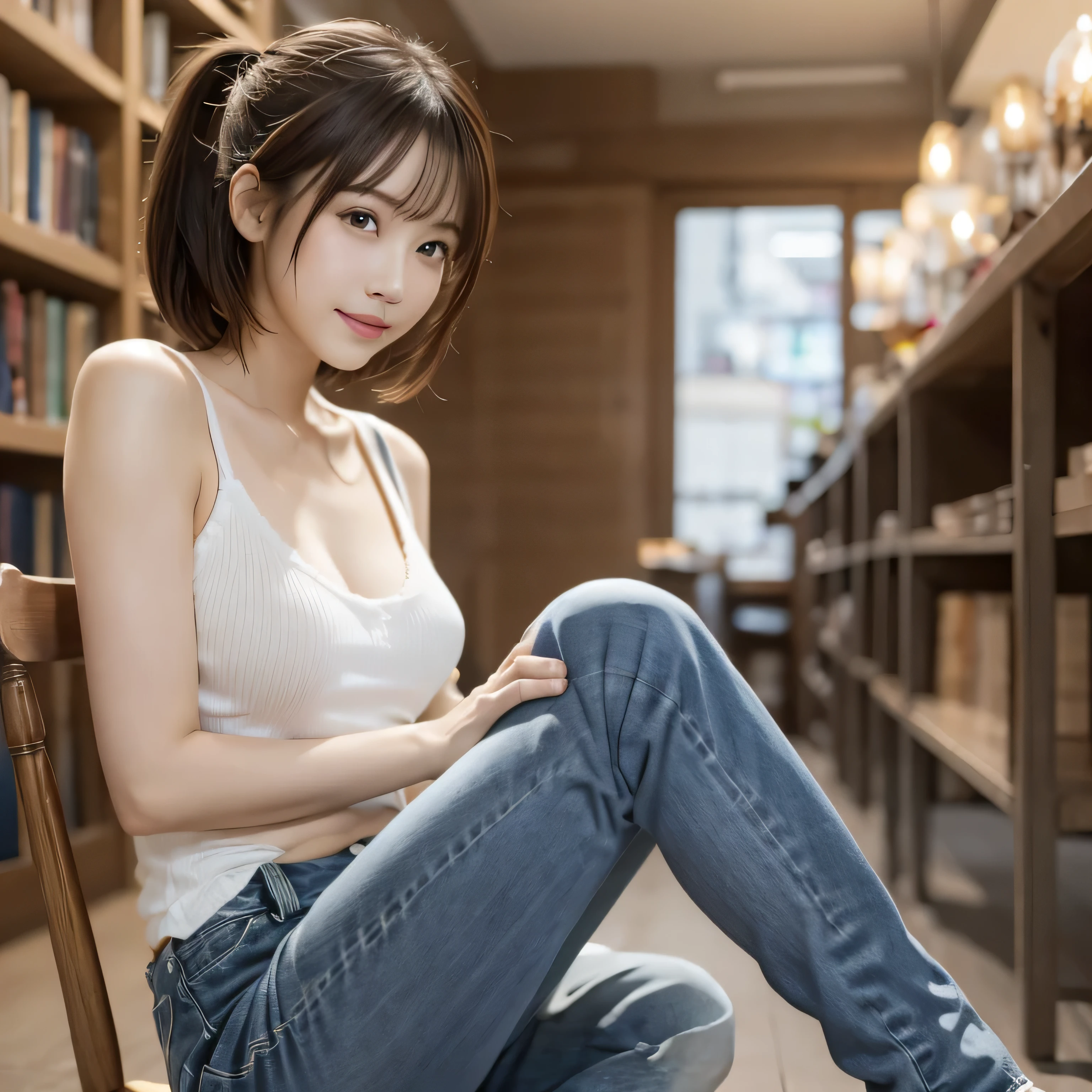 (masterpiece), Very realistic, her cheeks turn red、 Horizontal, drooping eyes、Non-NSFW, (Perfect Anatomy), 8k resolution, wonderful, elegant, Hyperrealism, Approaching perfection, dynamic, Very detailedな, Smooth, 超High resolution, Alchemy Smooth upscaled images ,HD resolution, High Quality Boost, Contrast Boost, Professional alchemy、oversized light brown low gauge knit,black skinny,jeans,converse all star,Expressionless、美しいJapanese people women、cute、Small breasts、university student、22 years old、Hair tied up、1people、Very beautiful Japanese idol portraits、RAW Photos,Highest quality、Genuine、Very delicate and beautiful,Very detailed,2k wallpaper,wonderful,In detail,Highly detailed CG Unity 8K wallpapers,Very detailed,High resolution,Soft Light,Beautiful detailed,Very detailed eyes and face,Beautiful and sophisticated nose,Beautiful and beautiful eyes,Cinema Lighting,(Simple light color background:1.3)、Complete Anatomy、Slender body、Small breasts、Old Library、High bookshelf、 Wall-to-wall bookshelves、Drink coffee、Hair tied up、sit cross-legged on a chair、Concrete wall、((Agave on the table))、美しいJapanese people women、Perfect dynamic composition、Tilt your head、Model body type、 masterpiece、Highest quality、超High resolution、Ultra-high resolution photos、Smooth upscaled images 、HD resolution,、High Quality Boost,、Contrast Boost、Hyperrealism、Super fine、8k、elegant、 1people、Japanese people women、美しいJapanese people women、Ultra detailed face,、Captivating smile、cute、White skin、Fair skinの美しい肌、Brown eyes、Beautiful symmetrical face、Small face、22 years old、Beautiful black hair、 Beautiful small breasts、Skin between genuine people、Perfect figure、Perfect Anatomy's Body Type、whole body photos、Detailed and realistic people bodies、Detailed and realistic skin、Realistic face in every detail、Detailed and realistic eyes、Detailed and realistic lips、Detailed and realistic teeth、Detailed and realistic ears、Detailed and realistic hair、Beautiful Hands、Realistic feet down to the last detail、Realistic breasts down to the last detail、Realistic areola down to the last detail、Realistic nipples down to the last detail、Realistic female genitalia down to the smallest detail、Realistic vagina down to the last detail、Detailed and realistic clitoris、Realistic anus down to the last detail、Thick pubic hair with realistic detail、whole body、whole bodywhite skin、Fair skin、Check and fix the skeleton、Pubic hair is thick、Thick pubic hair、 Completely naked、urination、Pleasant expression、Blushing cheeks and an ecstatic expression, Leaking urine、A sex toy is inserted into the anus、Put your arms behind your back、Open your mouth、 Scandinavian interior、Concrete wall