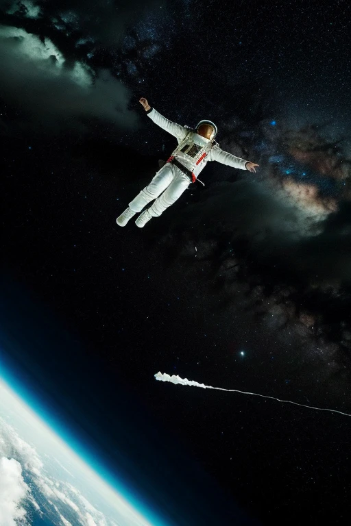 Dude flying through space with a joint in hand