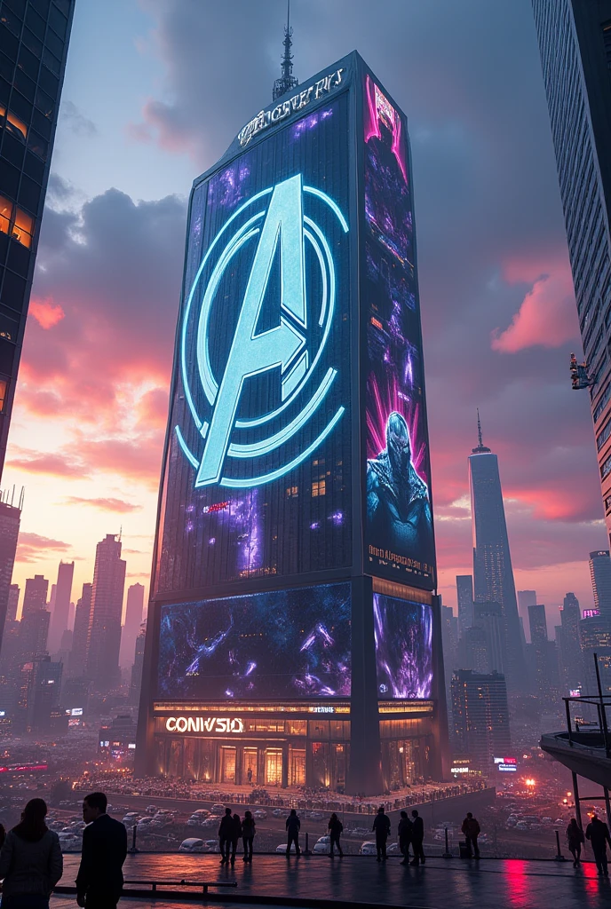 Avengers Building
More eye-catching
More eye-catching
More eye-catching with the Avengers emblem
Larger, eye-catching and technological 