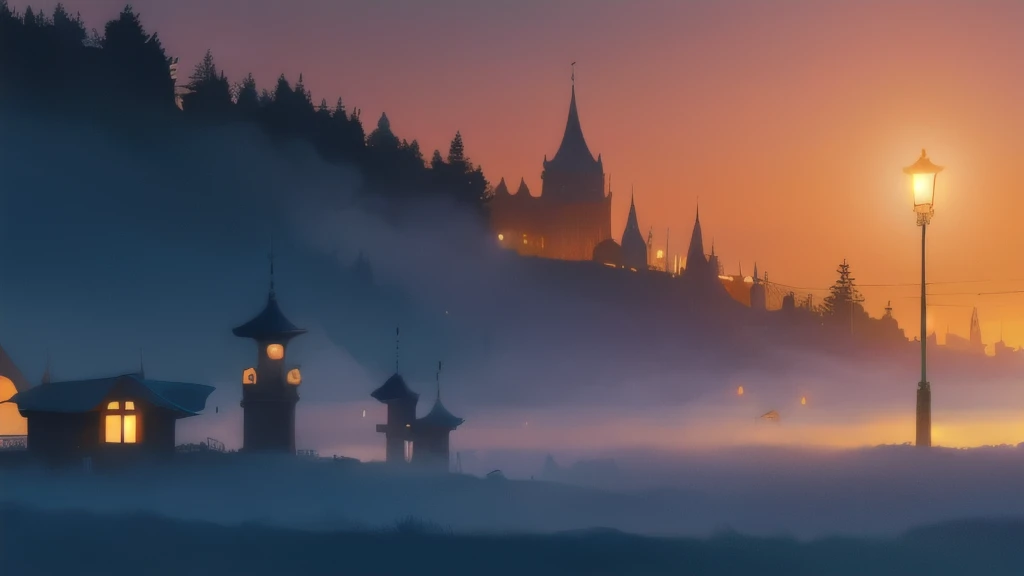 night, fog, из-за fogа ничего невидно