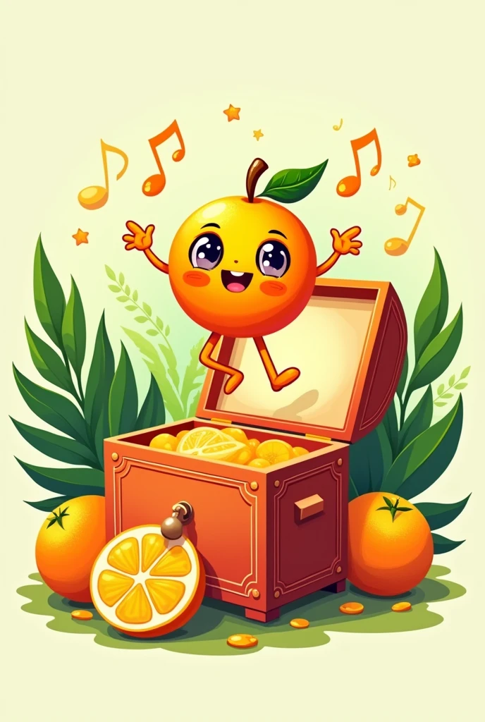 A music box logo for a juice company called freaher