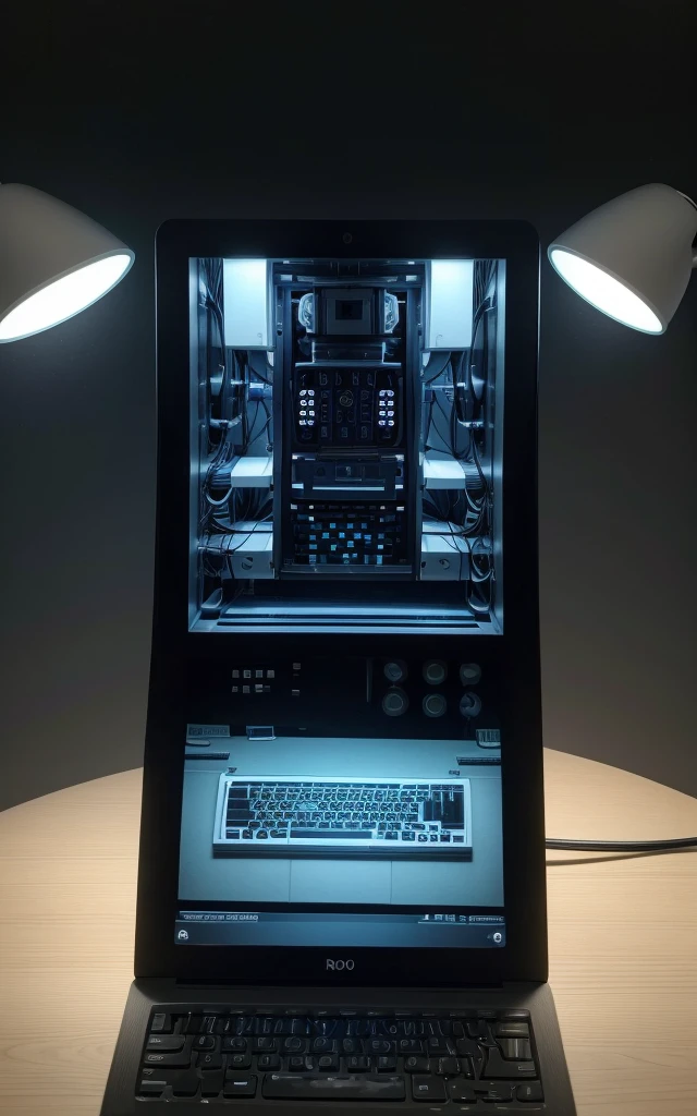 Imagens de robô mexendo no computador 💻 imagem dentro do computador criando imagem artificiais