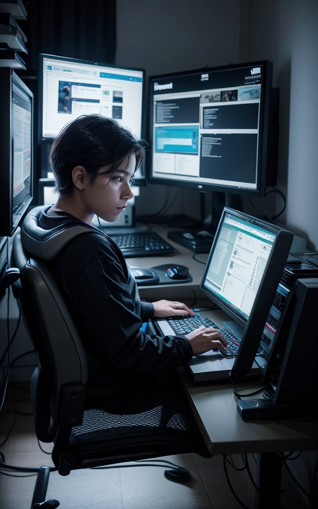 Imagens de robô mexendo no computador 💻 imagem dentro do computador criando imagem artificiais