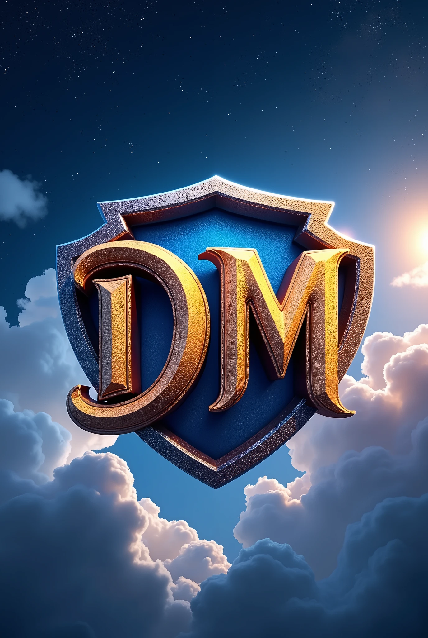 3D logo with the letters DM inspired by Warner Bros