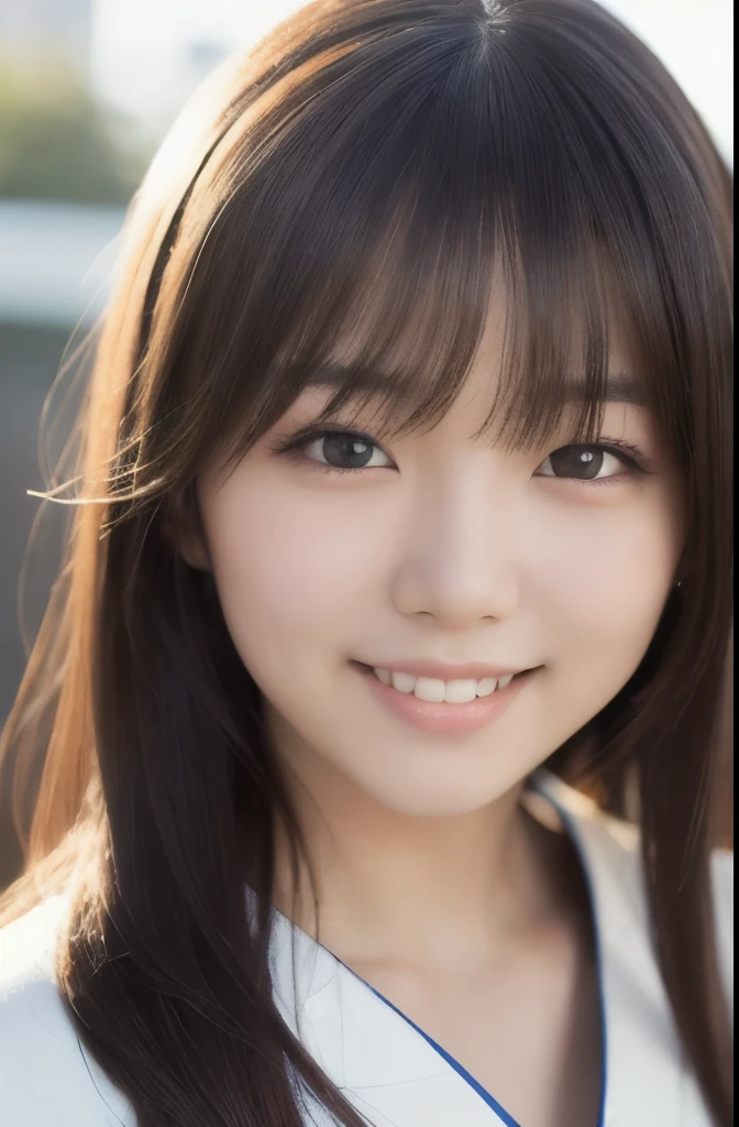 best quality, face focus, soft light, ultra high res, (photorealistic:1.4), RAW photo,(Shinozaki Ai), white skin, kawaii, 1 Japanese girl, solo, cute, (smile), (pupil, lights in the eyes), detailed beautiful face, Medium-sized breasts,(high resolution detail of human skin texture),(long hair),(portrait), upper body, white traditional kimono
