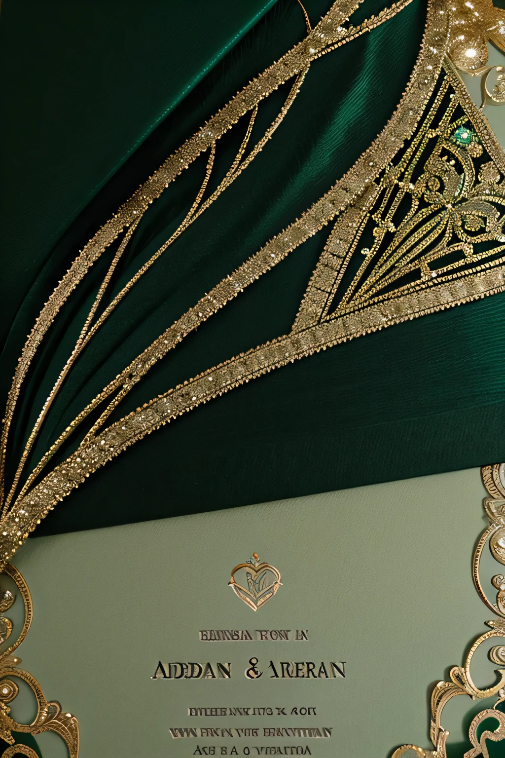 Background for 'Adriana and Giovanni' wedding invitation, emerald green color