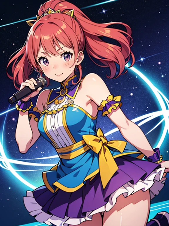 Highest quality, Super detailed, (Ultra-high resolution,8k), Ultra-high definition 4K, ((5 cute idol groups)), (Women's dress with detailed floral print), (Beautiful Eyes), (Detailed eyes), (High-quality facial beauty), (Debut Single), (Photorealistic), (Big Breasts), Soft Skin, Glowing Skin, Bright lighting, ((High Jump)), (cute), colorful, Goddess-like beauty