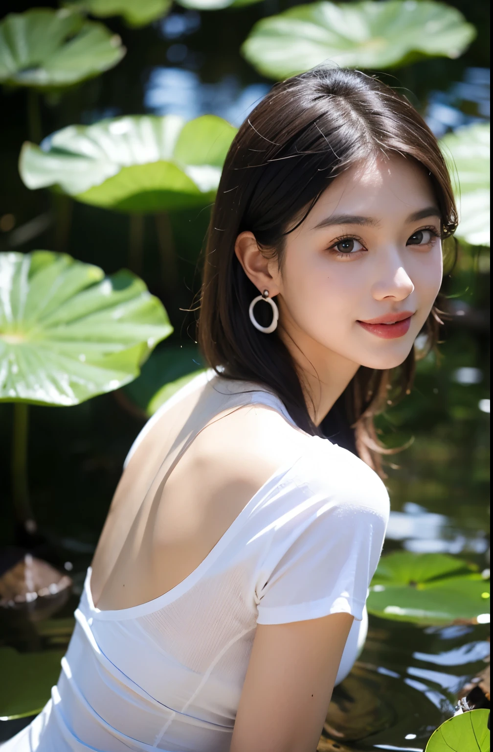 RAW photos,best quality),(lifelike,Photo lifelike:1.3),best quality,Highly detailed,masterpiece,Super detailed,illustration,1 girl,upper_body,dynamic angle,World Mastery Theatre,messy_long_hair,best quality,Extremely detailed CG unified 8k wallpaper,,amazing,light,lens_flare,dunhuang_style,real person, naked, no clothes,