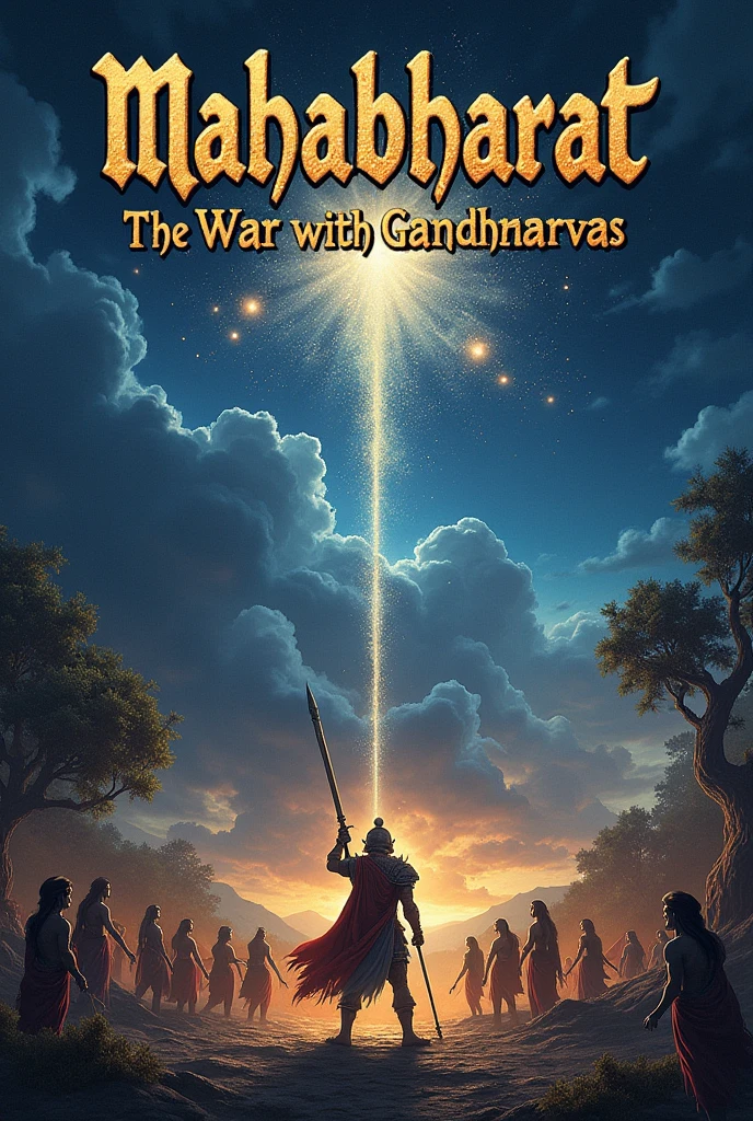 I want a cover page, where it's writen as "Mahabarat : The war with Gandharvas"