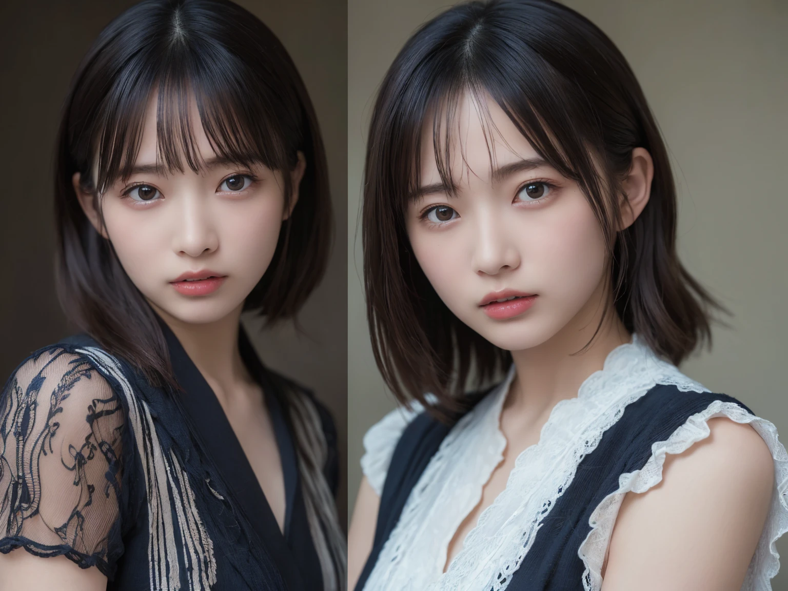 (Highest quality:1.4),(masterpiece:1.4),(Realistic:1.4),(Realistic:1.2),(超High resolution, RAWphotograph:1.4),(High resolution, Very detailed:1.2),(8k:1.2),photograph,黒髪のphotograph,one person's,alone,,Nipples,naked,((school uniform, Sailor suit, Navy blue and white Japanese style, Thin ribbon and pleated skirt)),((Big Breasts)),((Upper Body:1.3))、Stand in the middle、whole body