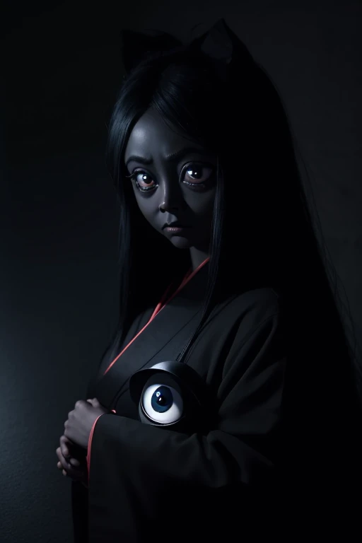ghost men,black hut,black eyes,(big eyes:1.5),horror,dark,呪い,black hund,monster,dead,japanese horror style,hyper realistic,retoro,1980s,BREAK 街,midnight,アスファルト