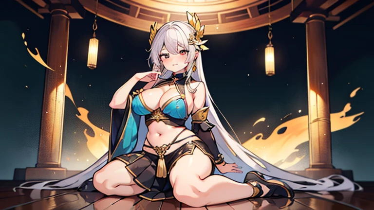 high quality,HD,16K,Sharp Line,1 Girl,fantasy, (Fire Spirits),Pretty Face, Large Breasts, Beautiful legs,In the mountains,Focus Girl,detailed Pretty Face,Detailed clothes,beautiful eyes,Cool,Sexy,Dynamic Angle,穿着华服的神明Strike a pose拍照, Ancient mysterious sexy goddess, Traditional beauty woman, Beautiful female warrior god of war , Beautiful sexy goddess, Gorgeous role-playing, high, Beautiful young girl, Beautiful woman, 华丽Beautiful woman, Complex clothing,Chinese Mystical Aesthetics, Beautiful Asian ancient mysterious girl, Extremely detailed shot of the goddess, Jaw-dropping sexy beauty, Big breasts deep neckline sexy belly button(butt), (bedroom), (Sexy Girls), masterpiece, best quality, Bangs, blush, Chest, clavicle, Eyebrows visible through hair, (Gradient red and gold hair), Jewelry, Long hair,Bright Eyes, ring, (solitary), illustration, fashionable, miss, Strike a pose, background, element, confident, Express, Accessories, majestic, striking, key point, Dynamic poses, ((plump)), (black))Woman in transparent dress,Viewer,(((Full breasts, Keeley University))),Slim waist,(Navel exposed,Bare waist), Long hair, extreme detailed details, 详细的fantasy艺术, Stunning character art, Beautiful and exquisite character art, Beautiful transparent dress, Very detailed, Large Breasts,Chest,Golden ratio figure,Beautiful figure,Ultra wide-angle shooting,Full body shot拍摄,Body close-up,Full body shot,Wearing a pleated tulle skirt,柔和动漫illustration, 柔和的深色background,Fujifilm XT3 Clear focus, f 5.6, High Detail, Clear focus,(Wearing openwork clothing),, (Natural light), (Tempting)translucent, Good velvet quality, Compared, Divine Light,, Silver hair, 天空background, Absolute Strength,Female Shinmei,穿着性感丝绸的Female Shinmei,,Large Breasts,Chest,Golden ratio figure,Beautiful figure,Ultra wide-angle shooting,Full body shot,Body close-up,Full body shot, Wearing a tulle dress, Model shooting style, Large Breasts,饱满Chest,Golden ratio figure,Beautiful figure,(Extremely detailed CG 8k wallpaper unit), The most beautiful artistic photos in the world, , 8K 超HD, ) on the beach,Sexy lazy posture,Sexy seductive expression,best quality,masterpiece,Ultra-high resolution,(Practical:1.4),original photo,Ultra-high resolution