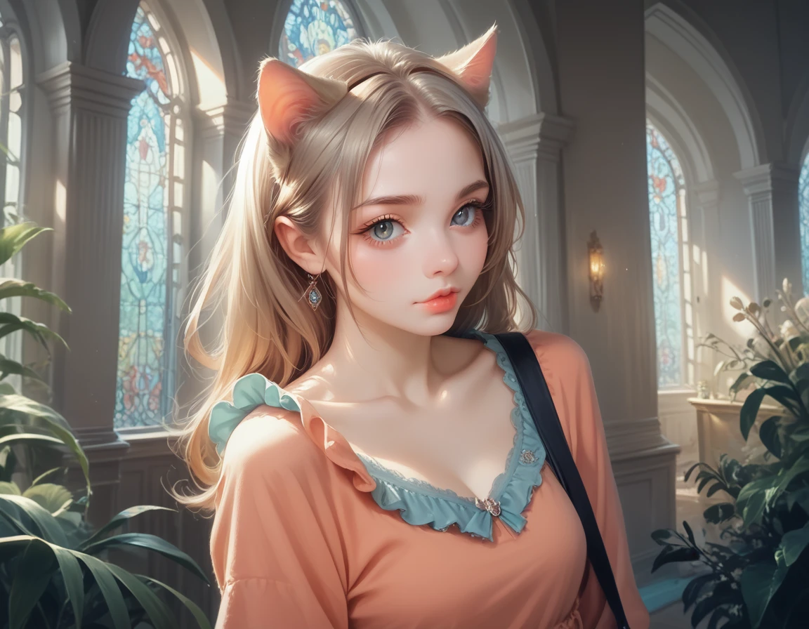 cute girl, anthropomorphic cat, feline features, cat ears, cat tail, female cat character, beautiful detailed eyes, beautiful detailed lips, extremely detailed face, long eyelashes, sensual, seductive pose, intricate details, fantasy, digital painting, dramatic lighting, cinematic, highly detailed, hyper realistic, 8k, photorealistic, masterpiece