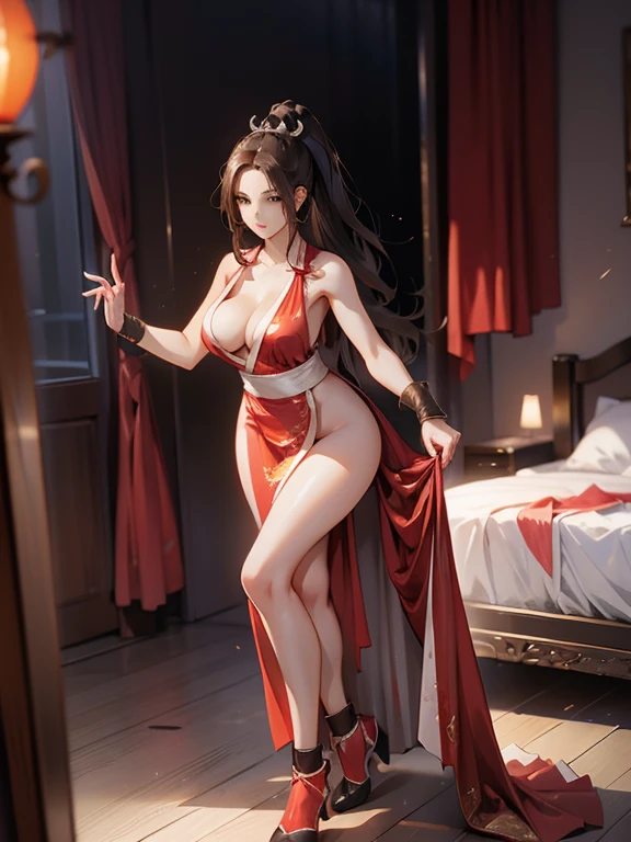 high quality,HD,16K,Sharp Line,1 Girl,fantasy, (Fire Spirits),Pretty Face, Large Breasts, Beautiful legs,In the mountains,Focus Girl,detailed Pretty Face,Detailed clothes,beautiful eyes,Cool,Sexy,Dynamic Angle,穿着华服的神明Strike a pose拍照, Ancient mysterious sexy goddess, Traditional beauty woman, Beautiful female warrior god of war , Beautiful sexy goddess, Gorgeous role-playing, high, Beautiful young girl, Beautiful woman, 华丽Beautiful woman, Complex clothing,Chinese Mystical Aesthetics, Beautiful Asian ancient mysterious girl, Extremely detailed shot of the goddess, Jaw-dropping sexy beauty, Big breasts deep neckline sexy belly button(butt), (bedroom), (Sexy Girls), masterpiece, best quality, Bangs, blush, Chest, clavicle, Eyebrows visible through hair, (Gradient red and gold hair), Jewelry, Long hair,Bright Eyes, ring, (solitary), illustration, fashionable, miss, Strike a pose, background, element, confident, Express, Accessories, majestic, striking, key point, Dynamic poses, ((plump)), (black))Woman in transparent dress,Viewer,(((Full breasts, Keeley University))),Slim waist,(Navel exposed,Bare waist), Long hair, extreme detailed details, 详细的fantasy艺术, Stunning character art, Beautiful and exquisite character art, Beautiful transparent dress, Very detailed, Large Breasts,Chest,Golden ratio figure,Beautiful figure,Ultra wide-angle shooting,Full body shot拍摄,Body close-up,Full body shot,Wearing a pleated tulle skirt,柔和动漫illustration, 柔和的深色background,Fujifilm XT3 Clear focus, f 5.6, High Detail, Clear focus,(Wearing openwork clothing),, (Natural light), (Tempting)translucent, Good velvet quality, Compared, Divine Light,, Silver hair, 天空background, Absolute Strength,Female Shinmei,穿着性感丝绸的Female Shinmei,,Large Breasts,Chest,Golden ratio figure,Beautiful figure,Ultra wide-angle shooting,Full body shot,Body close-up,Full body shot, Wearing a tulle dress, Model shooting style, Large Breasts,饱满Chest,Golden ratio figure,Beautiful figure,(Extremely detailed CG 8k wallpaper unit), The most beautiful artistic photos in the world, , 8K 超HD, ) on the beach,Sexy lazy posture,Sexy seductive expression,best quality,masterpiece,Ultra-high resolution,(Practical:1.4),original photo,Ultra-high resolution