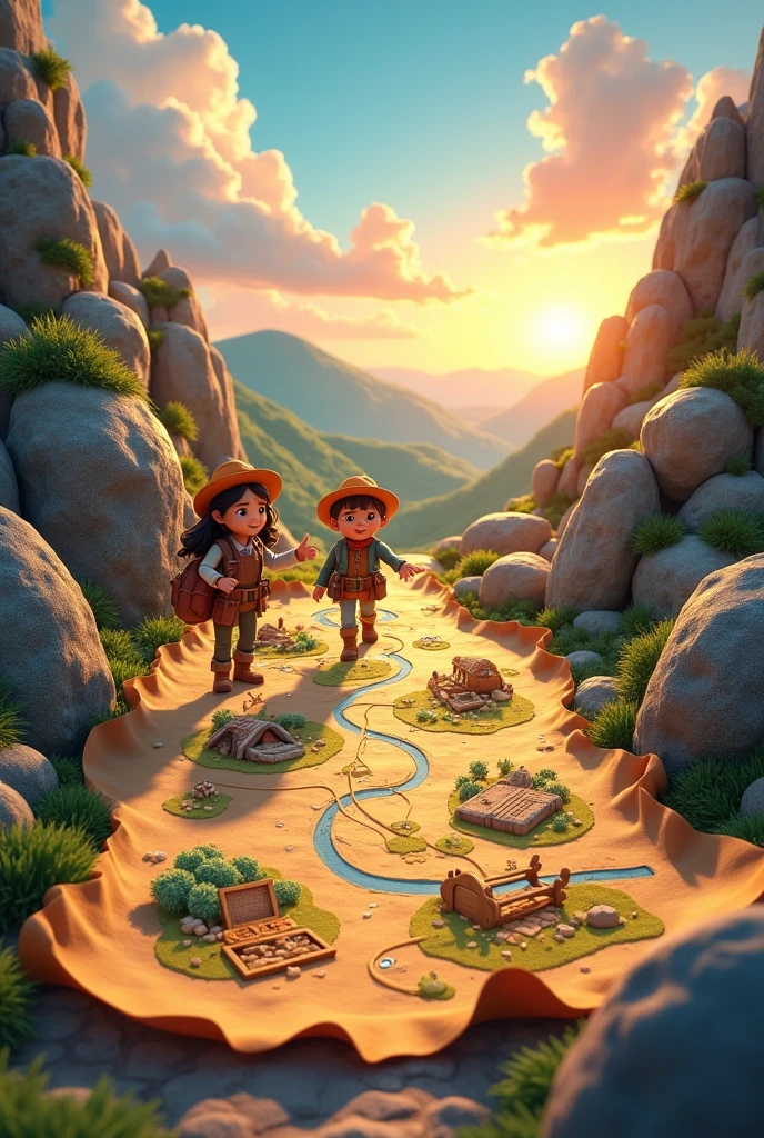 A map between rocks Animated