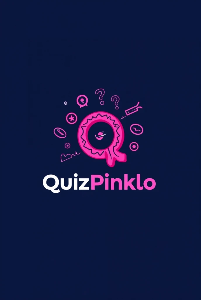 Create a logo in Dark blue color for a quiz channel Chanel’s name quizpinklo