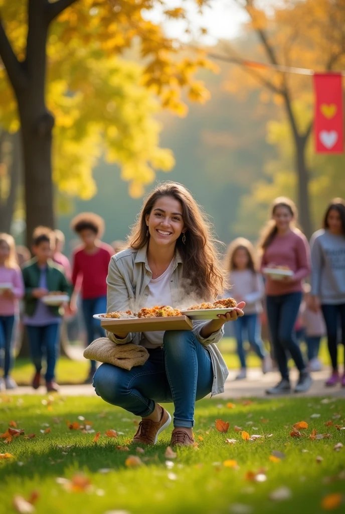Scene shifts to someone helping others, volunteering, or offering support