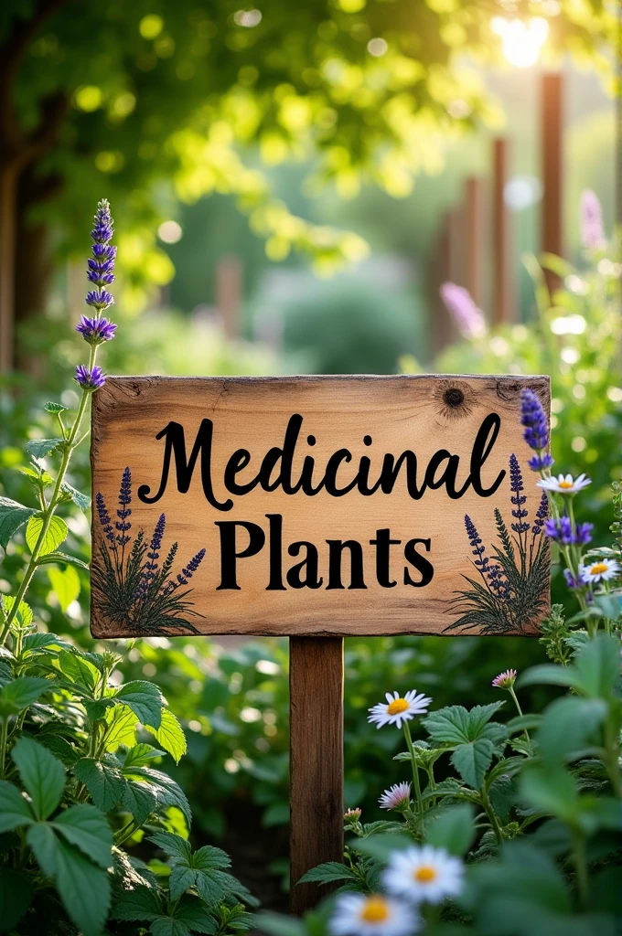 Create a sign for medicinal plants