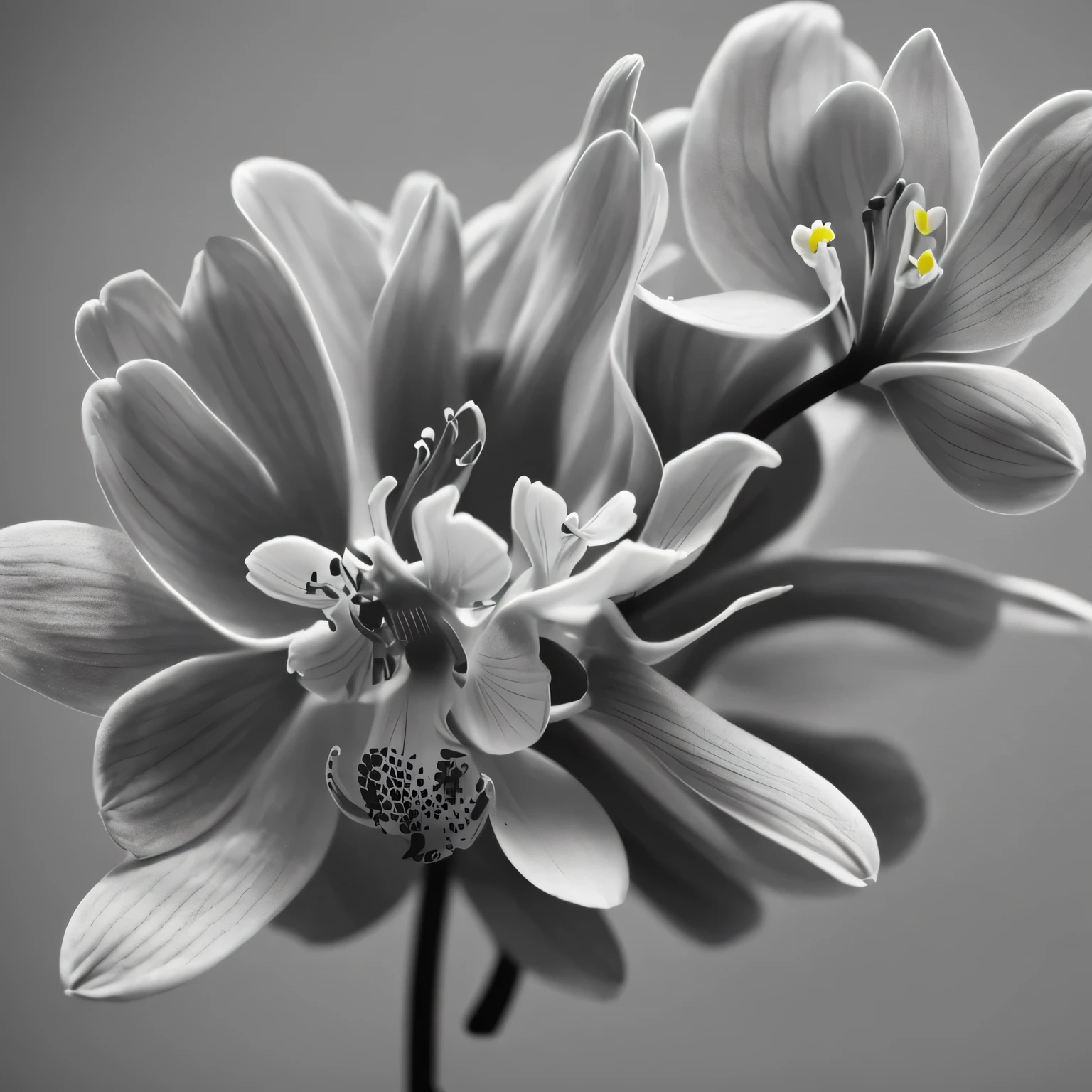 Grey Orchids flower. clean dark solid background