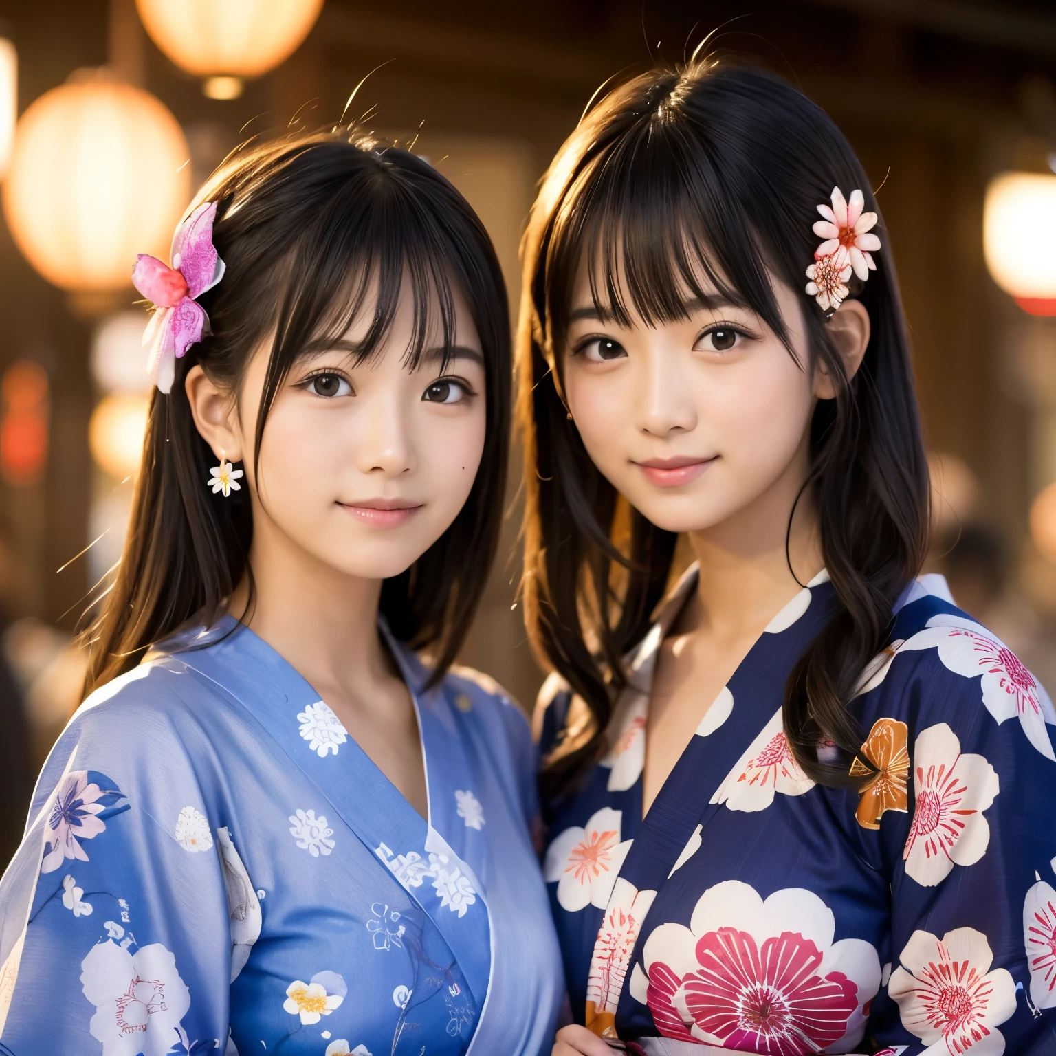 yukata firework Half Twin beautiful girl hair ornaments