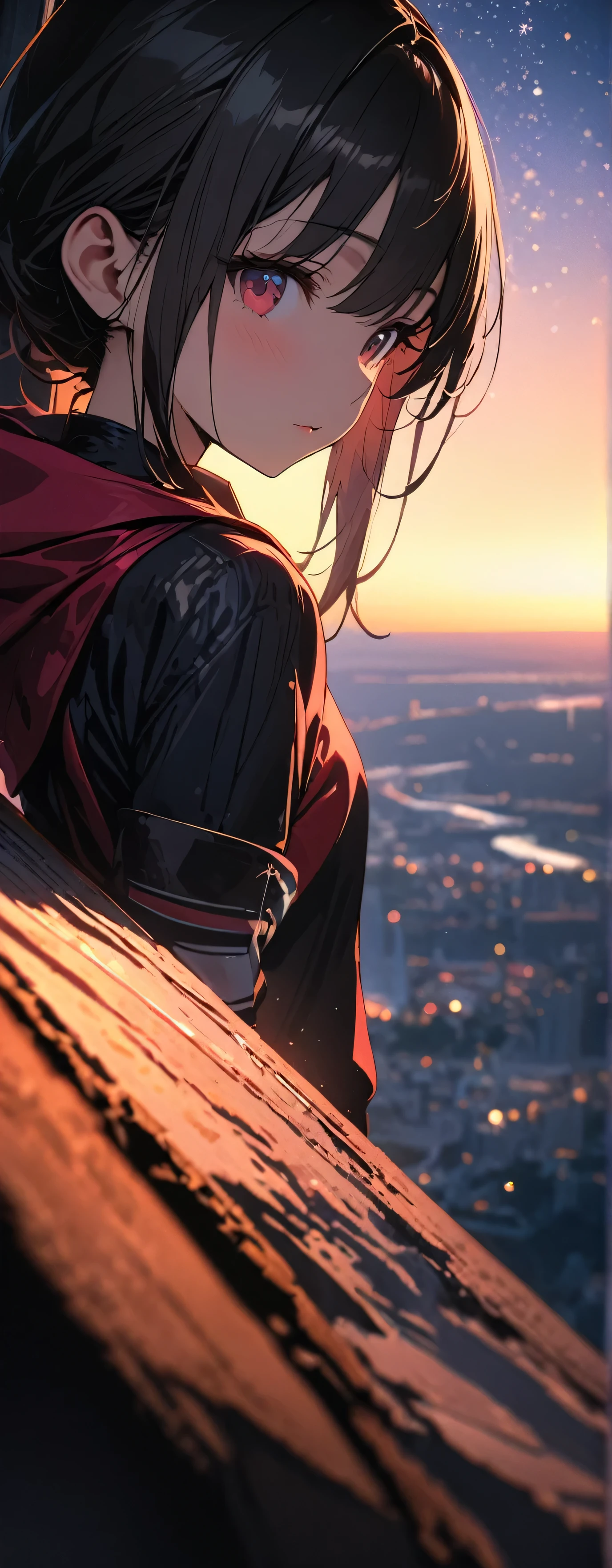 15 years old, (beautiful girl: 1.3),1girl,masterpiece, Highest quality, Ultra-high resolution,Rich contrast,super high quality,8k,Highly detailed CG unit wallpaper,Ultra-high resolution,RAW Photos,
Depth of Field 1.2,Beautiful starry sky,Cast a Shadow,overlooking,(magnificent panorama view:1.3)